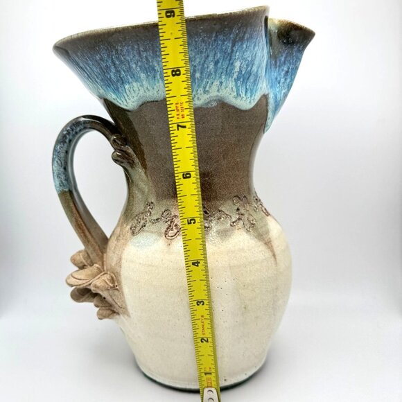Stoneware Michigan Artisan Made Pitcher 1992 Vintage Sam Machulis Signed - Picture 3 of 11